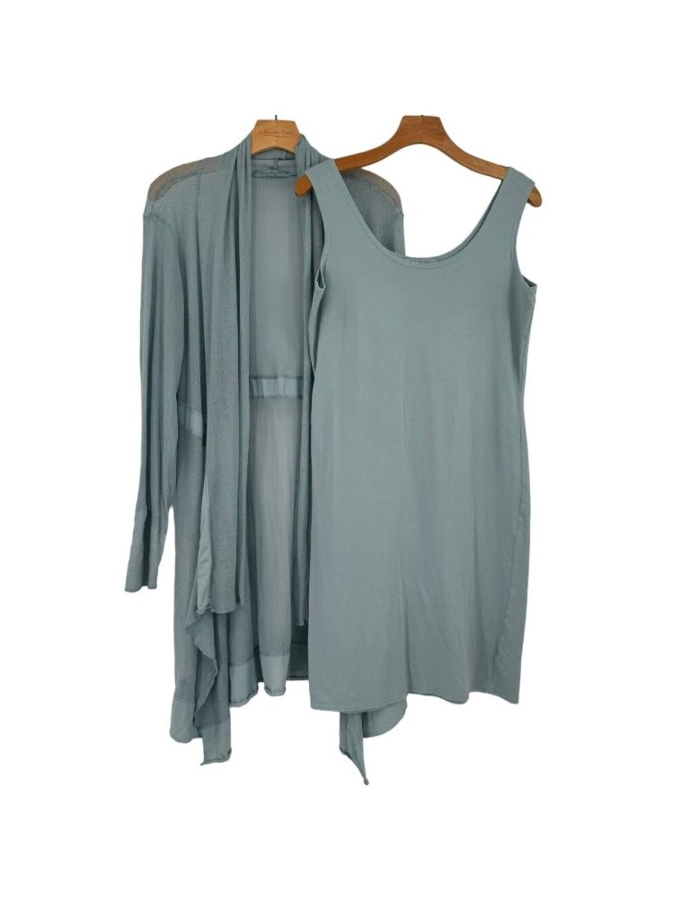 Cut Loose Dress w/ mesh jacket Size Large Sleeveless Blue knit womens